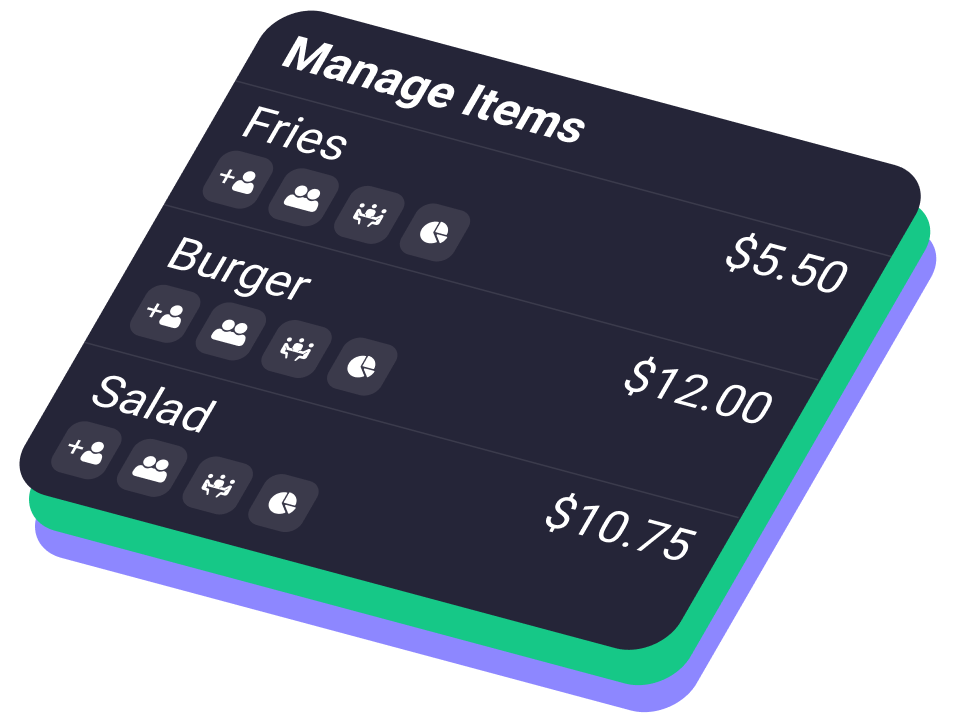 People splitting items on the app